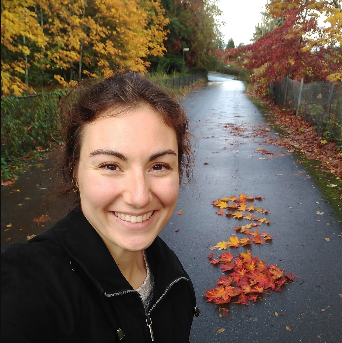 Becca in Washington fall weather